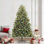 Albero di Natale artificiale pieghevole con coni Verde 240 cm 3395110