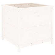 Fioriera rialzata per piante e fiori terrazza giardino 82,5 x 82,5 x 78 cm legno massello di pino bianco 02_0037949