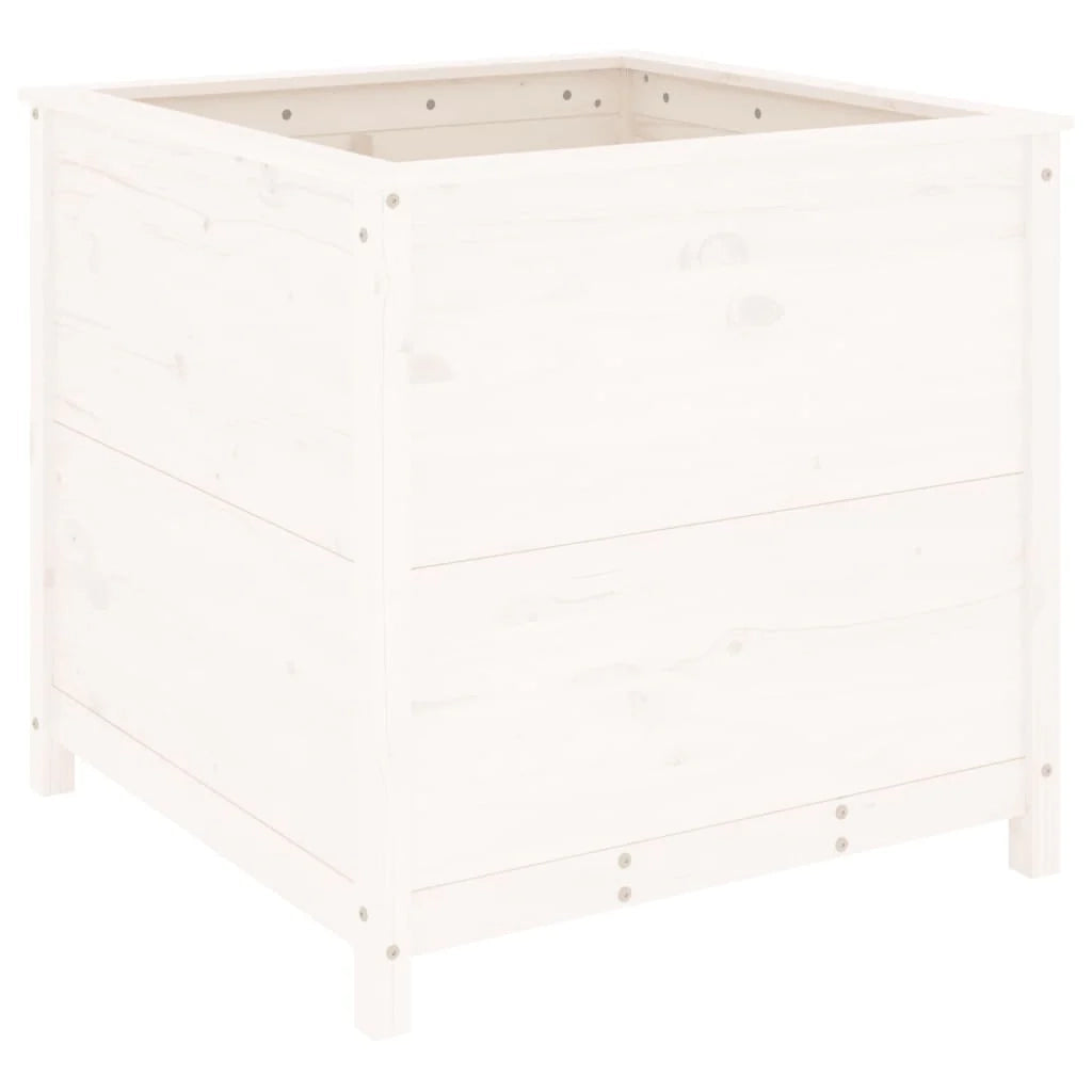 Fioriera rialzata per piante e fiori terrazza giardino 82,5 x 82,5 x 78 cm legno massello di pino bianco 02_0037949