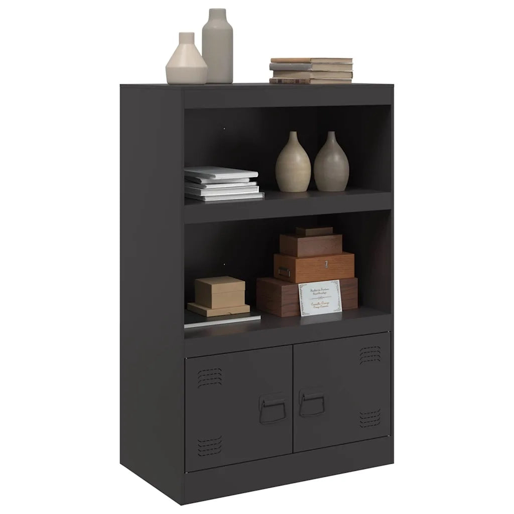 Credenza | Madia | Buffet da pranzo | Armadio da pranzo Nera 67x39x107 cm in Acciaio