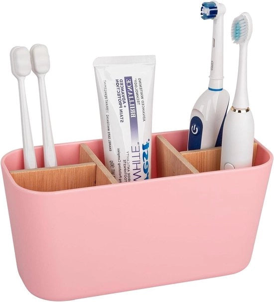 Organizzatore bagno con tenuta in bambù e 5 contenitori, rosa 

Modello: Allecto plus 
Codice prodotto: 123456