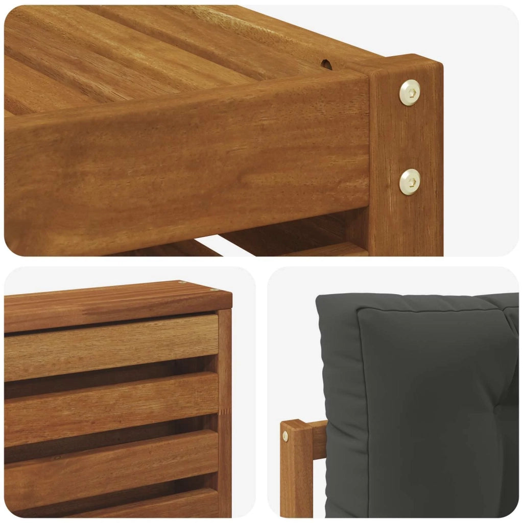 Set di divani da esterno con cuscino 7 pcs Naturale e Antracite