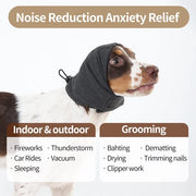 Hoodie calma per cani con orecchie fisse, senza scuotimento, coprimozzi per cani, coprimozzi, curvatura del cranio del cane, sollievo da ansia, protezione orecchie per cani con ferite, copertura del cranio, cura e asciugatura forzata, coprimozzi per cani.