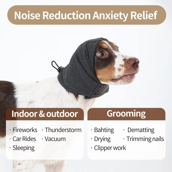 Hoodie calma per cani con orecchie fisse, senza scuotimento, coprimozzi per cani, coprimozzi, curvatura del cranio del cane, sollievo da ansia, protezione orecchie per cani con ferite, copertura del cranio, cura e asciugatura forzata, coprimozzi per cani.