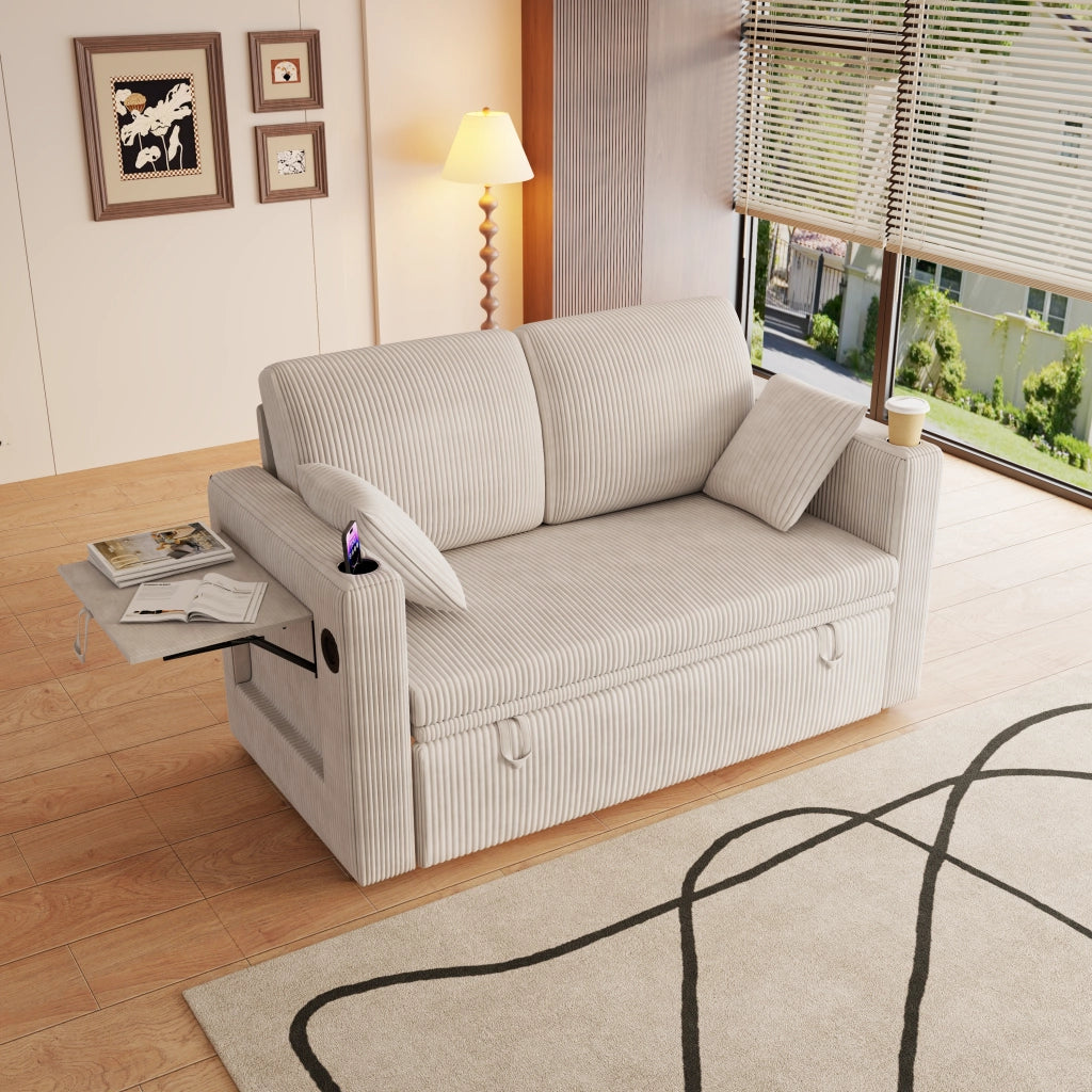 Divano Letto Multifunzione ¨C MINIMAL ¨C con Schienale Regolabile, Portabicchieri, Cuscini