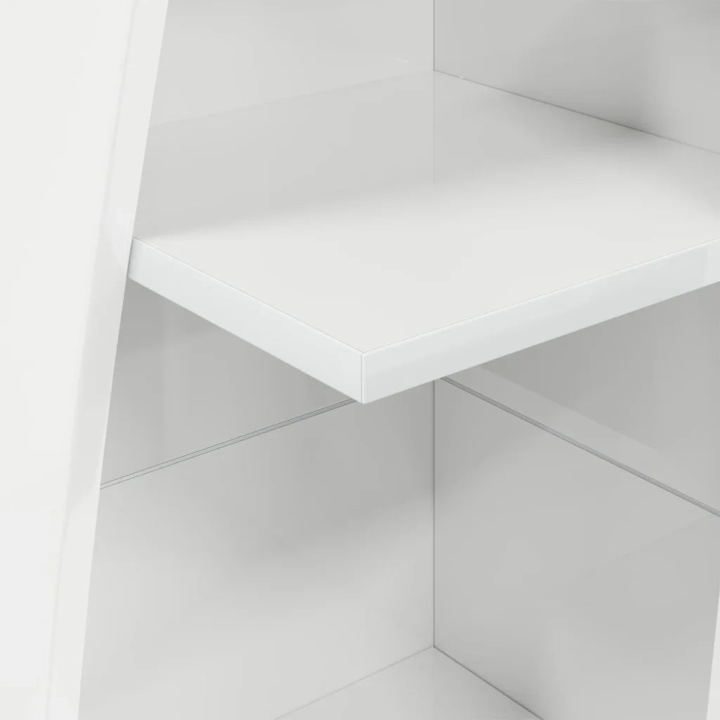 Mobile angolare Bianco Lucido 27,5x27x140cm Legno multistrato
