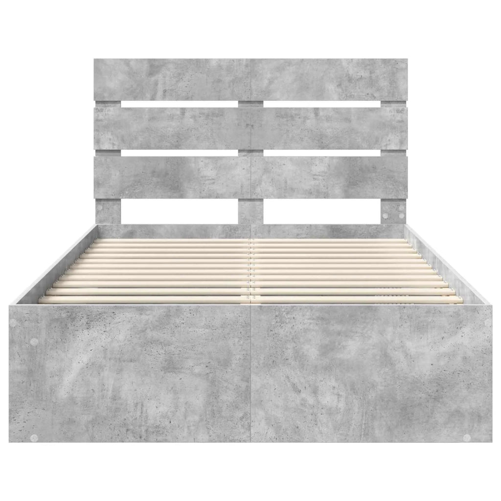 Struttura del letto Grigio Concretè 135 x 190 cm Pino massello 3411755
