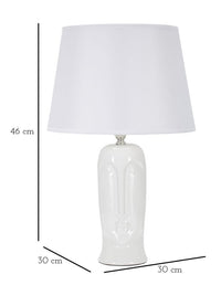 Lampada da Tavolo Statua 30x46x30 cm in Ceramica Bianco