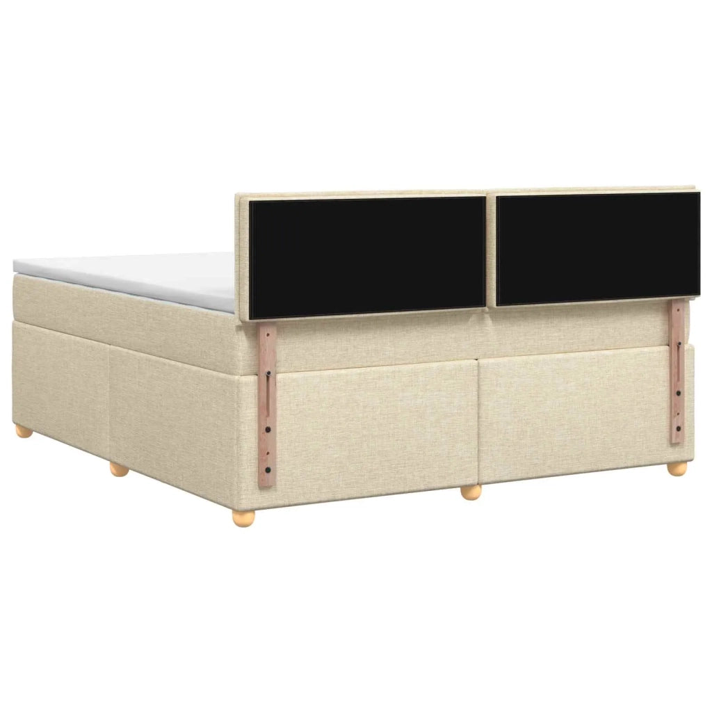 Letto box spring con materasso Crema 180 x 200 cm Tessuto 3452476
