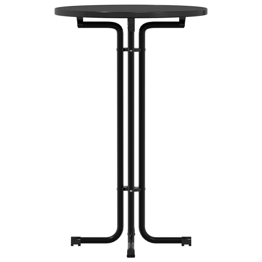 Tavolo da Bar Nero Ø70x110 cm Legno Multistrato e Acciaio 4008303