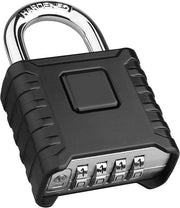 Combinazione a 4 cifre - Chiusura a sicurezza nascosta - Resistente all'usura - Per garage - cancelli - portoni e depositi - nero