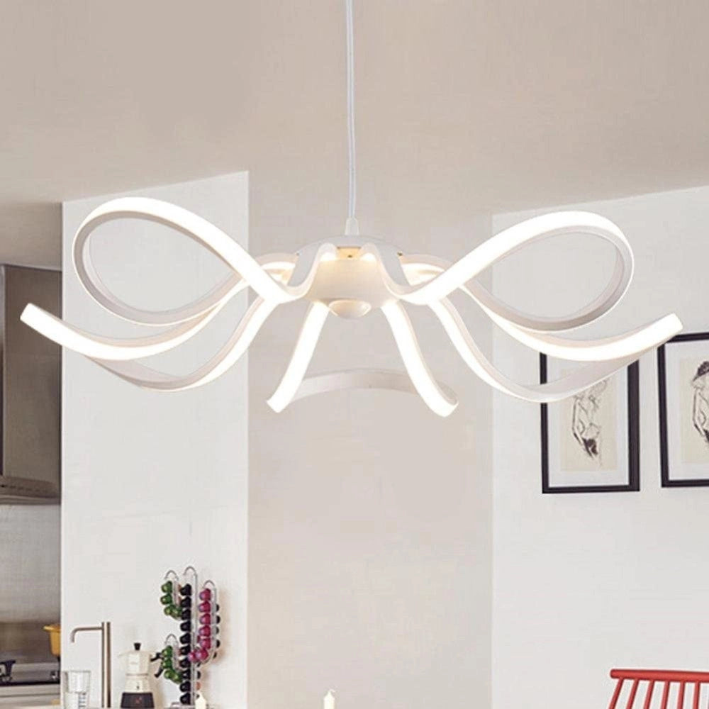 Trade Shop - Lampadario Soffitto Led 45w Fiore Moderno Lampada Luce Fredda Calda Naturale B38 -