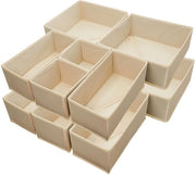 Organizzatore per la stanza, cassettiere per abbigliamento, organizzatore per armadio, contenitore per biancheria da letto, pieghevole, adatto per camera da letto, armadio e cassetti (kaki, 12 pezzi)