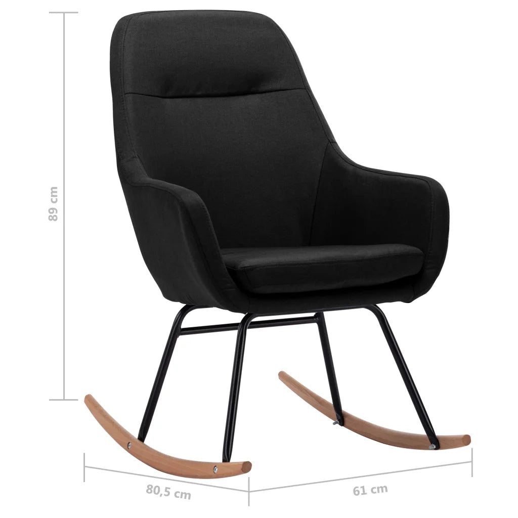 Sedia a Dondolo Nera in Tessuto CFW5732994