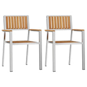 Sedia da Giardino 2 pz | Sedie da Esterno Marrone Legno di teak solido