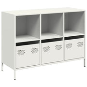 Credenza | Madia | Buffet da pranzo | Armadio da pranzo Bianca 101,5x39x73,5 cm in Acciaio Laminato a Freddo