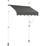 Tenda da sole retrattile manuale set da 1 150 x 125 cm regolabile 200-300 cm moderna protezione solare in alluminio grigio 20_0010451