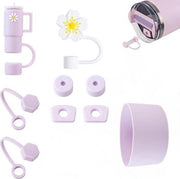 Accessori per Stanley Cup - 6 Stoppi in Silicone, 2 Coperchi a Spigolo, Hoes in Silicone - Blu - Per 12L e 850ml Bicchieri (bicchiere non incluso)