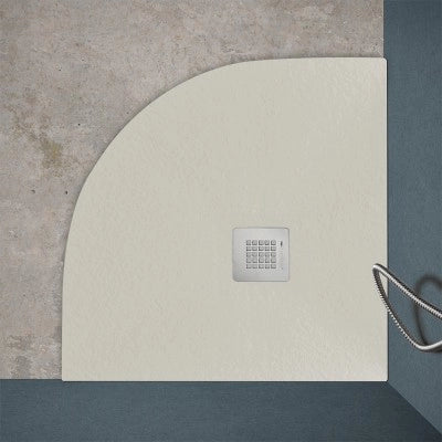 Piatto doccia semicircolare 100x100 beige riducibile su misura Ten