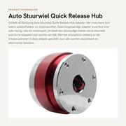 Adattatore di Hub di Rilascio Rapido per Sterzo - Kit di Boss Universale da Sbloccare - Accessorio Motorsport per Corsa e Rally - Rosso - Adatto per...