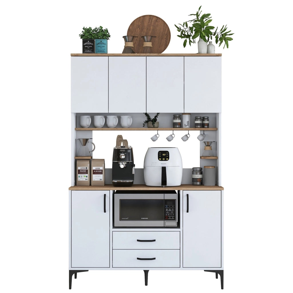 Madia Mairag, Credenza 4 Ripiani, 120x40x184h cm Biano