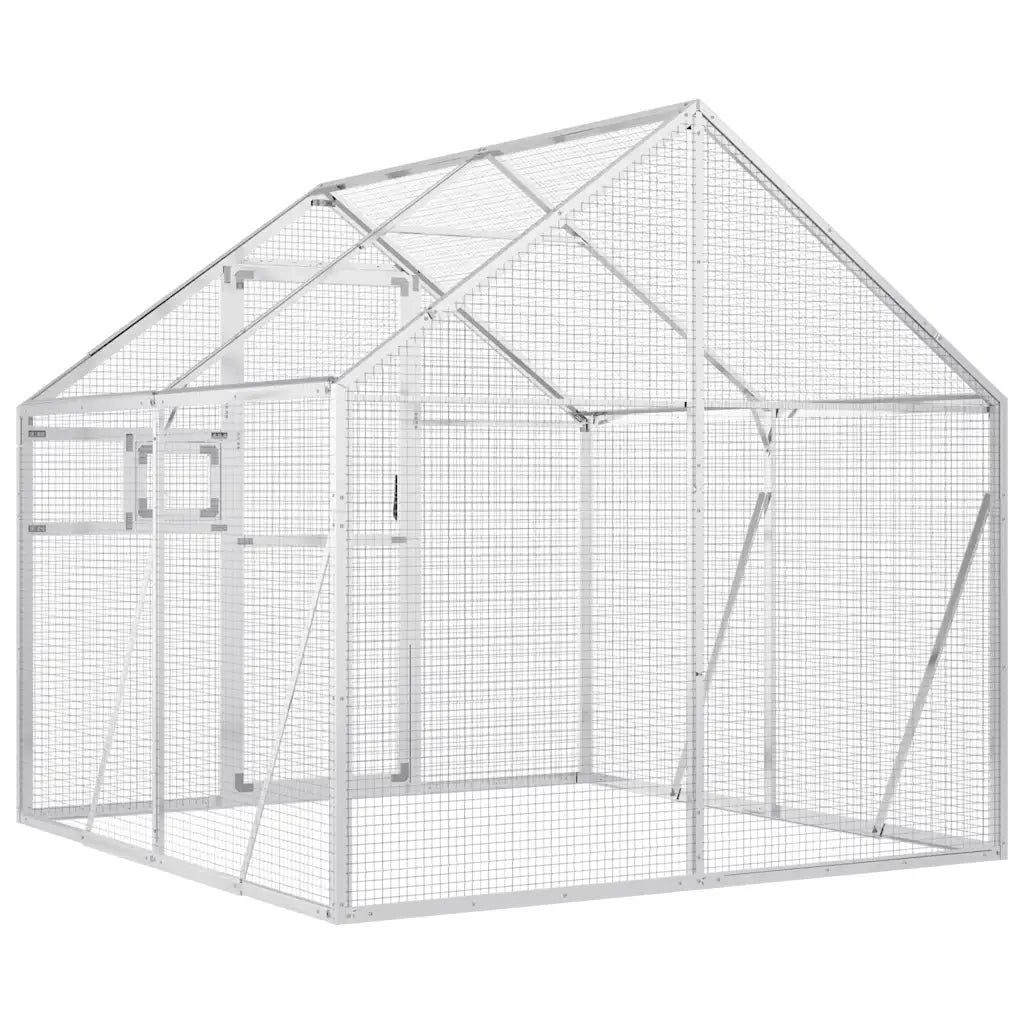 Voliera Argento 1,79x2x1,85 m in Alluminio CFW1843049