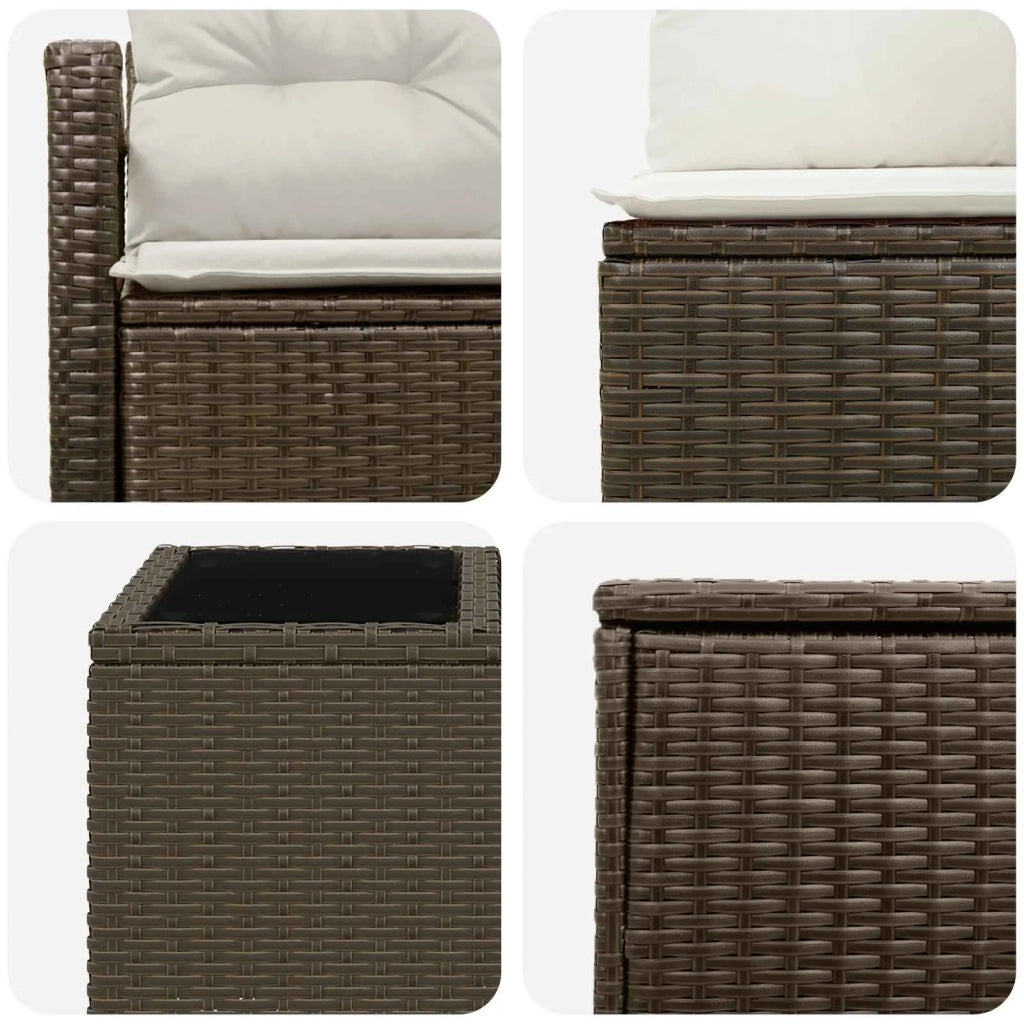 Set di divani 6 pz Marrone e Bianco Crema 3447240