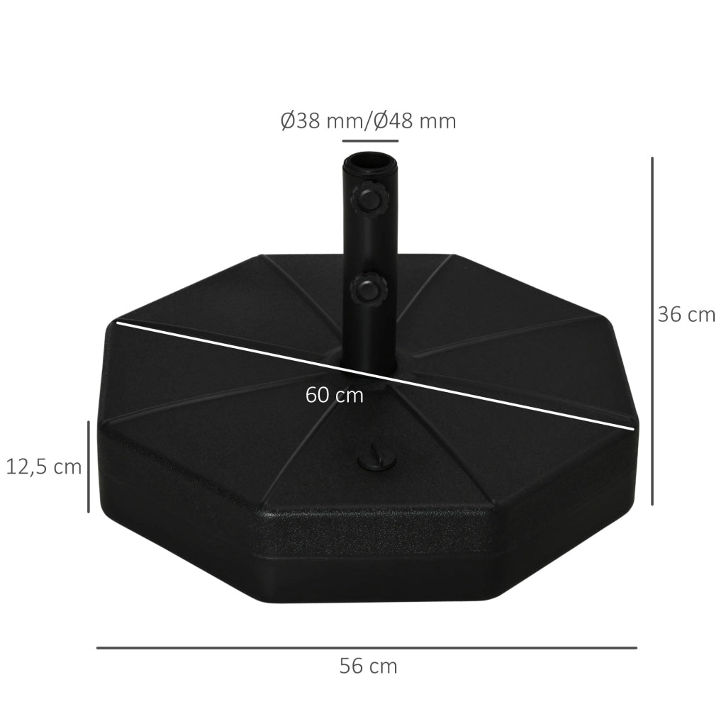Base per Ombrellone Ottagonale ¨C zephmum ¨C Nero 38/48mm