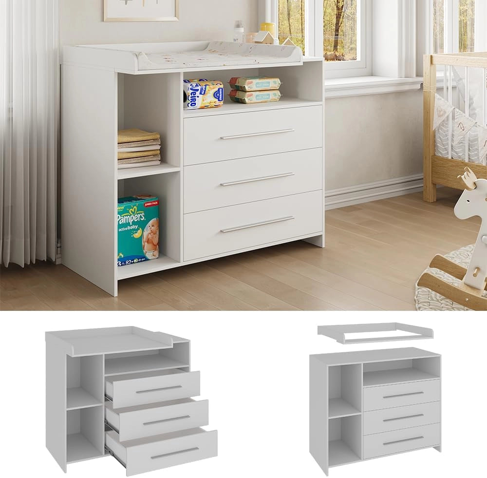 Fasciatoio Paula, Bianco, 110 x 93.5 cm con fasciatoio