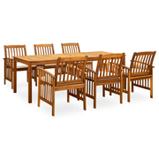 Set da Pranzo da Giardino 7 pz con Cuscini Massello di Acacia cod mxl 37866