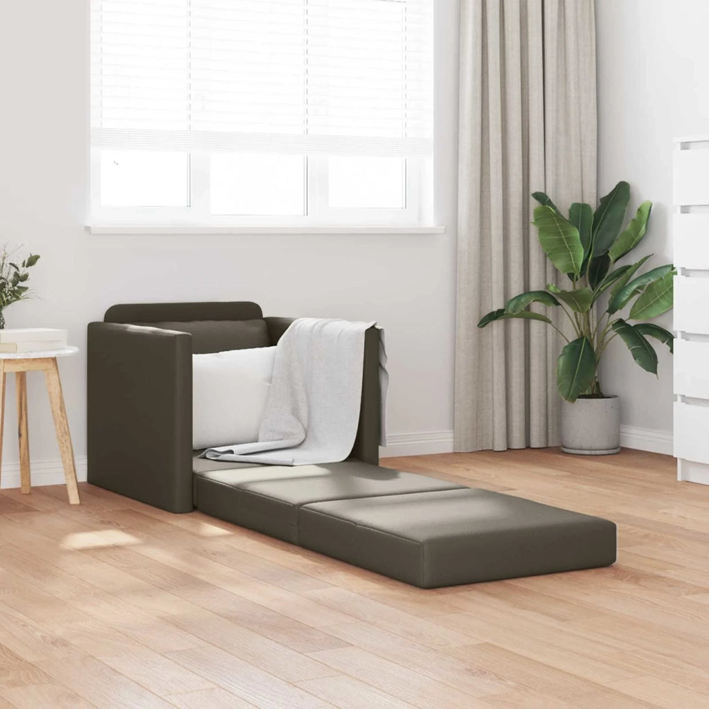 Divano letto 60cm Grigio Pelle Artificiale 4106632