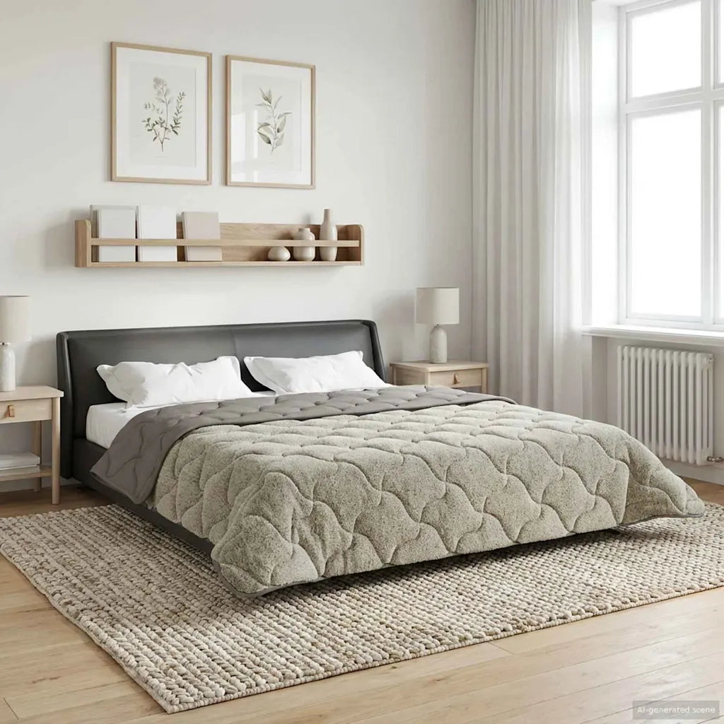 Duvet Invernale Trapuntato Grigio chiaro 200 x 200 cm 42026316