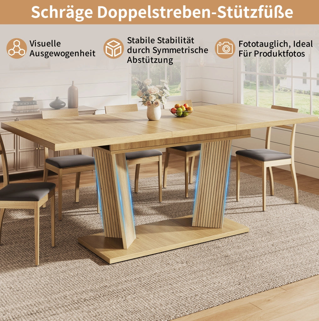 Tavolo da pranzo allungabile 120-160x80 cm in MDF marrone