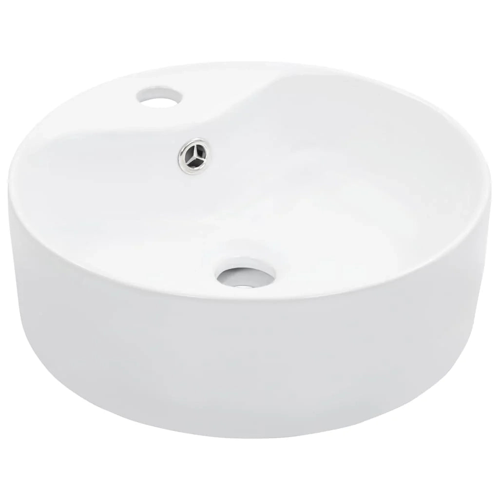 Lavabo da bagno diametro 36 cm con troppopieno ceramica bianca 02_0002620