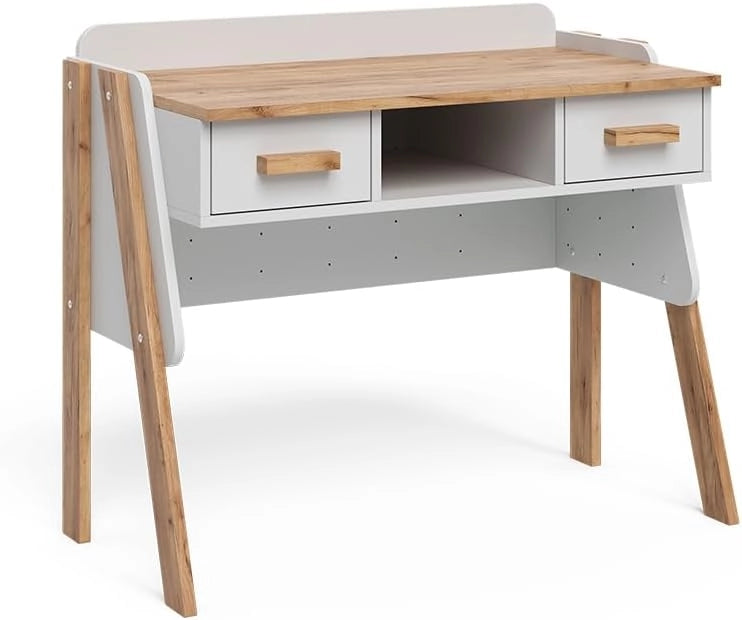 Scrivania Malia, Cashmere/Artigianale, 97 x 51 cm con 2 cassetti, regolabile in altezza per una configurazione flessibile della postazione di lavoro