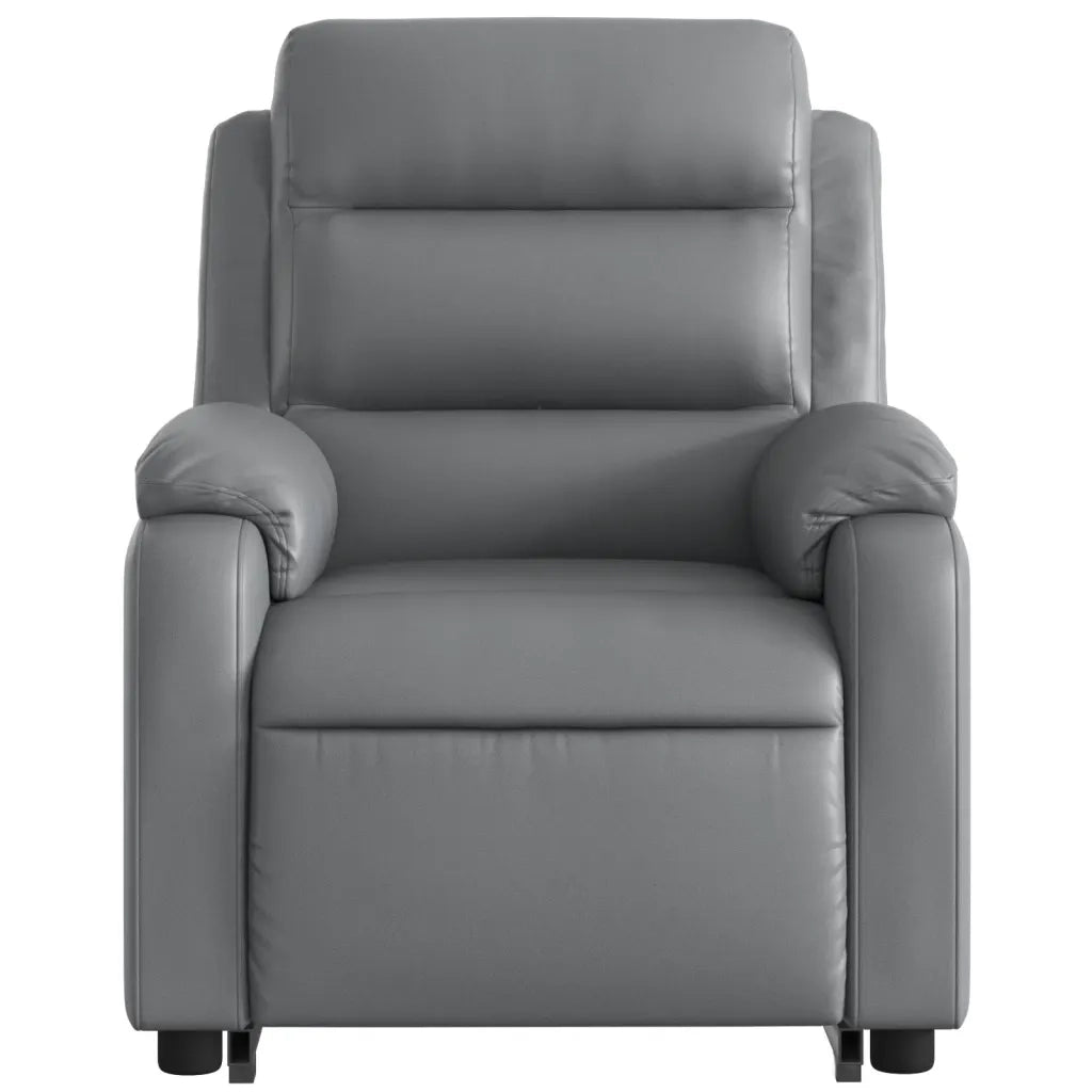 Poltrona Alzapersona Reclinabile Grigio in Similpelle 3205045