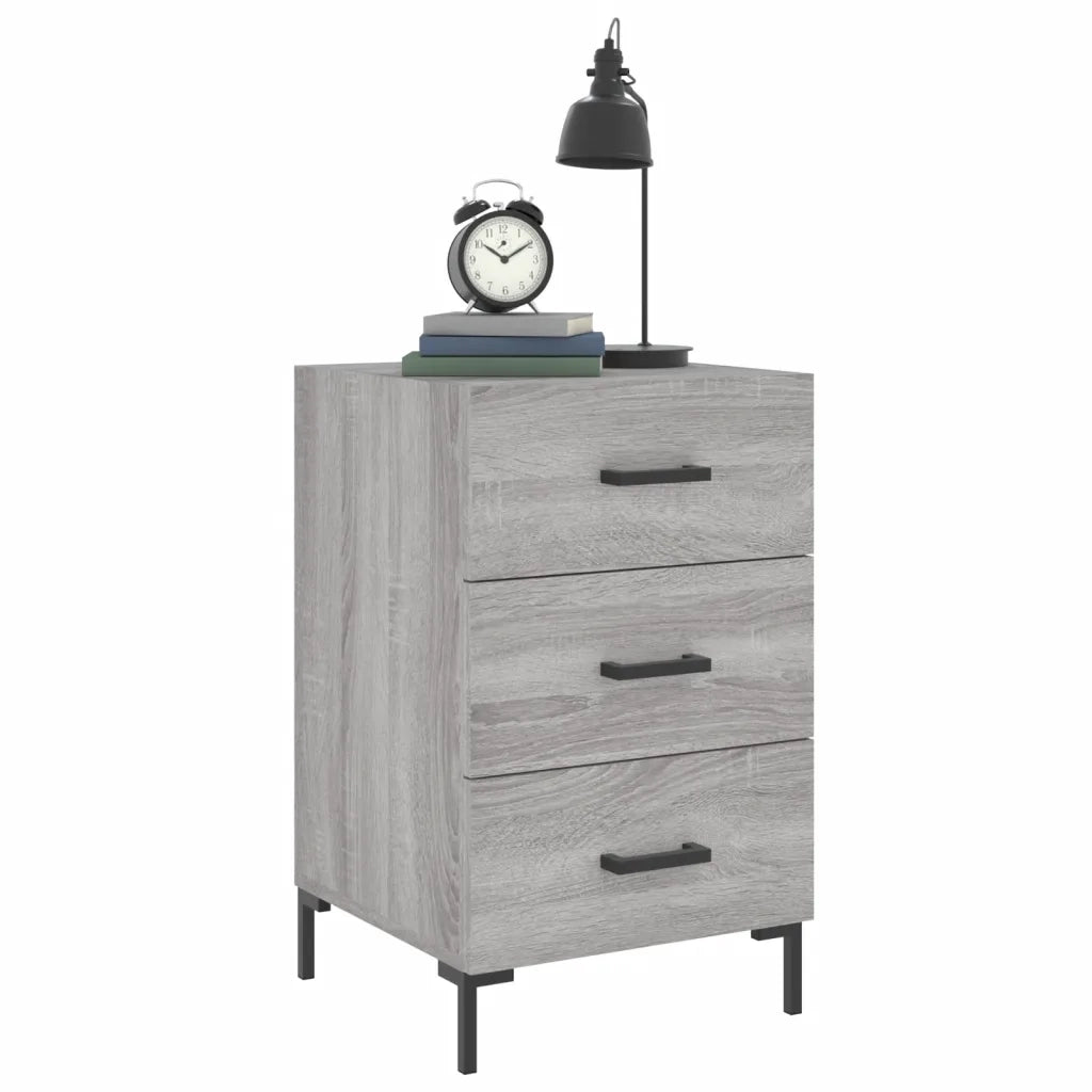 vidaXL Comodino Grigio Sonoma 40x40x66 cm in Legno Multistrato
