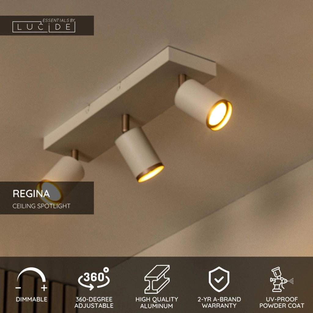 Faretto soffitto 3xGU10 taupe alluminio REGINA Lucide