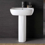 Lavabo con colonna Geberit 50 cm bianco lucido  Fantasia