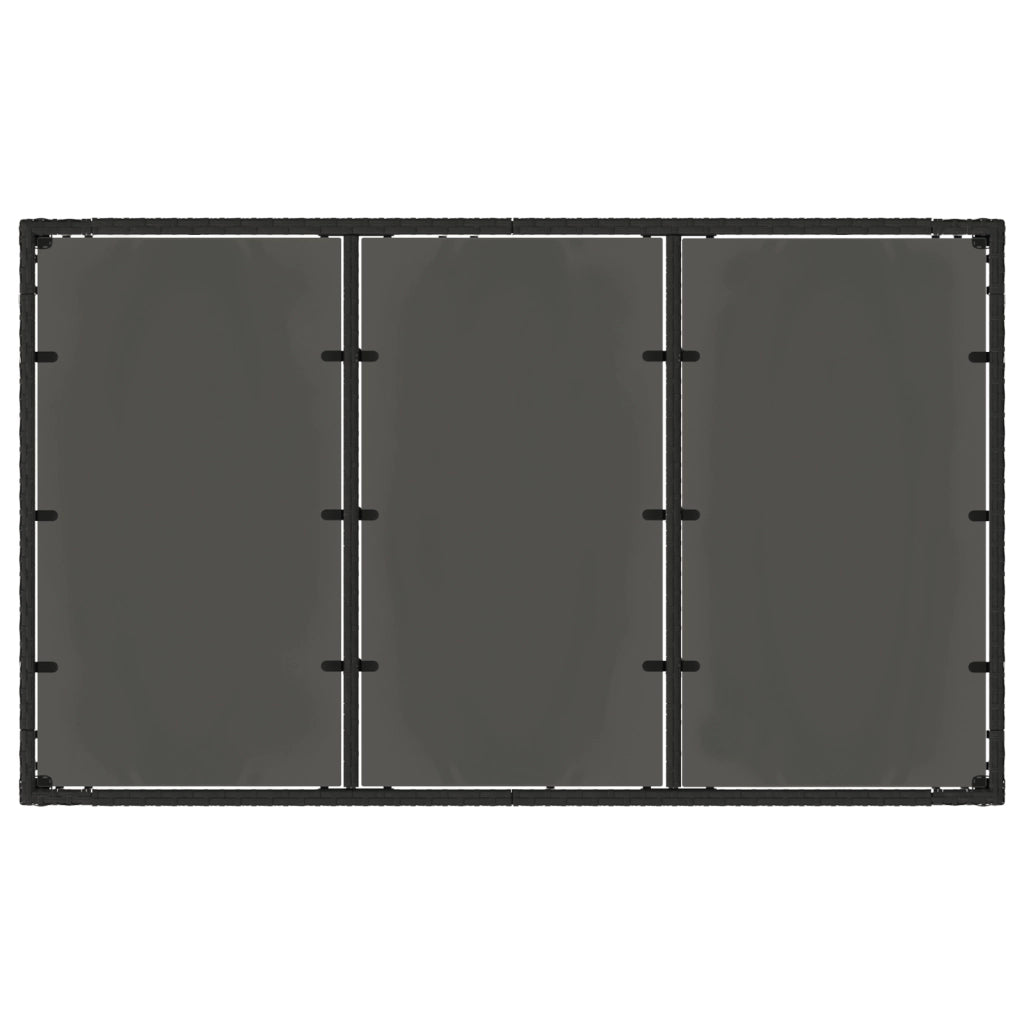 Set pranzo giardino  7 pezzi polyrattan nero