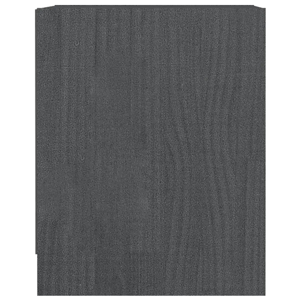 Comodini 2 pz-Set di 2 Tavolino da notte Grigi 35,5x33,5x41,5 cm in Legno Massello di Pino