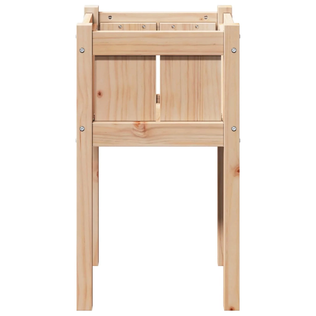 Fioriera da giardino rettangolare 40 x 40 x 70 cm resistente moderna da esterno in legno marrone naturale 02_0058386