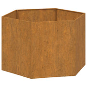 Fioriera rialzata per piante fiori terrazza giardino color ruggine 60 x 60 x 45 cm acciaio corten marrone 02_0038722