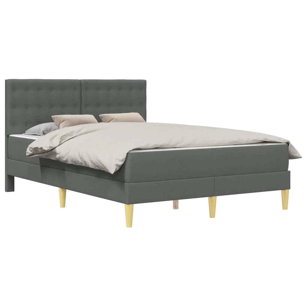 Struttura letto con materasso Grigio scuro 120 x 200 cm Tessuto