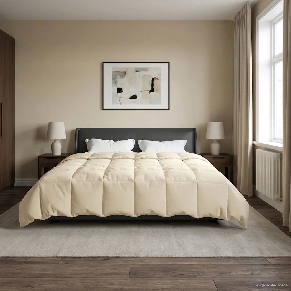 Duvet Invernale Trapuntato Crema 240 x 260 cm Microfibra