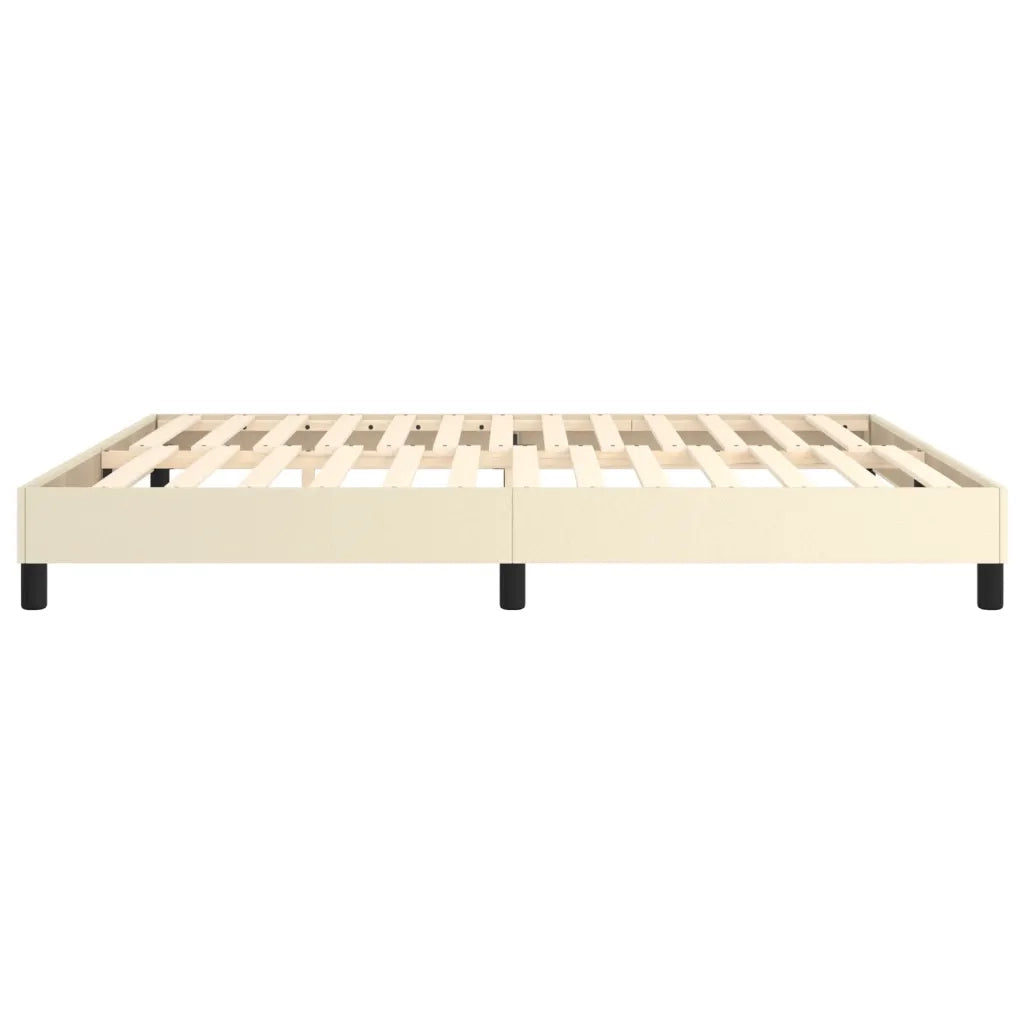 Struttura Letto a Rete a Molle-Giroletto Crema 160x200 cm in Similpelle