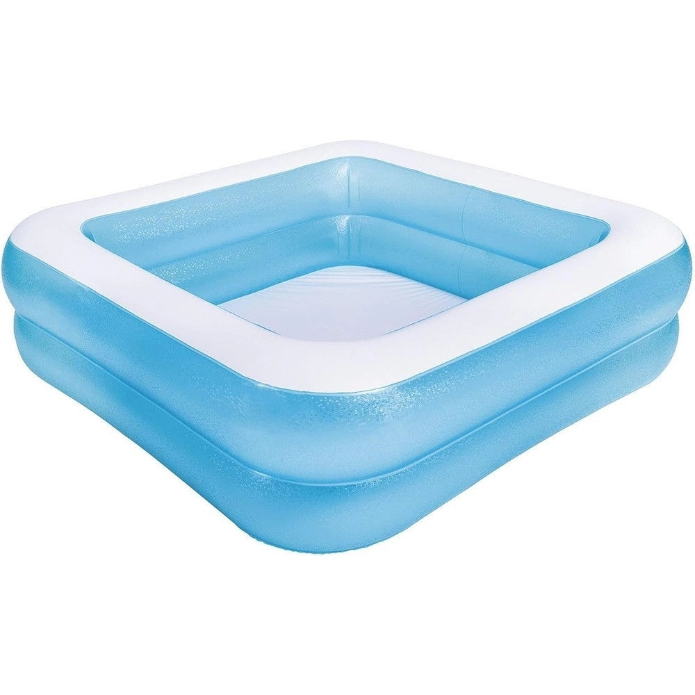 Trade Shop - Piscina Gonfiabile Quadrata A 2 Anelli 145 X 145 X 45 Cm Giardino Estate 016094 -