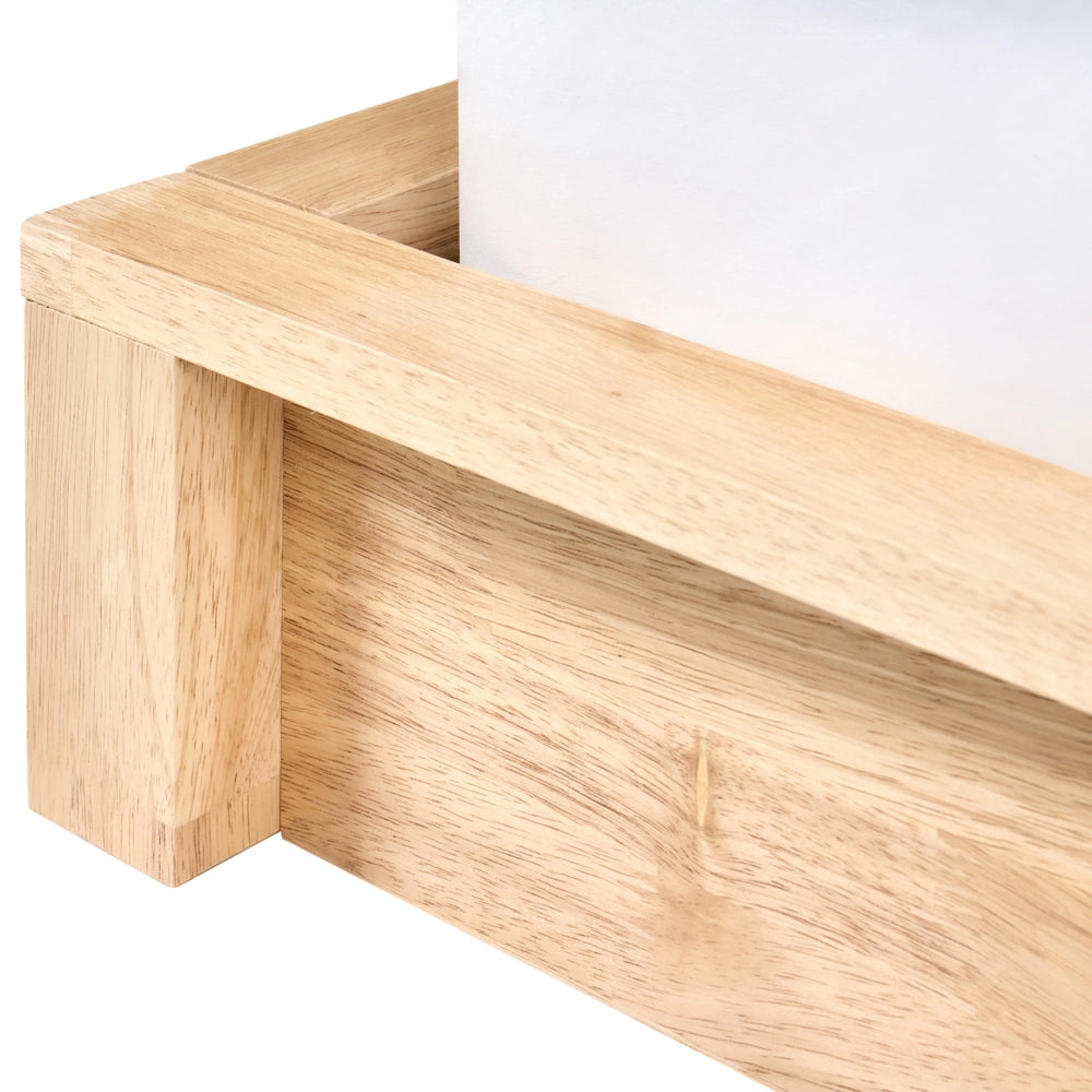 Letto con rete in legno marrone chiaro 160 x 200 cm senza testiera, design minimalista