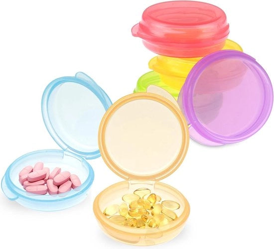 Organizzatore di vitamine portatile - contenitore di vitamine per viaggio - mini contenitore di vitamine da portare con sé - senza BPA - olio di fegato di merluzzo - contenitore di archiviazione - 6 pezzi
