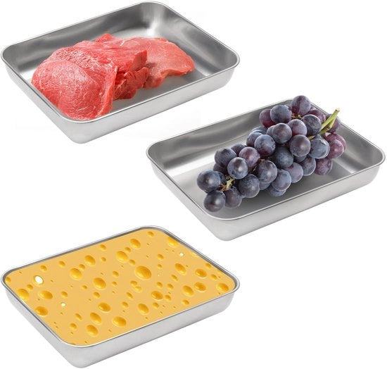 Set di contenitori per insaporire - Robusto e stivellabile - 23 x 20 x 5 cm - Adatto per forno e congelatore - Ideale per carne e frutta